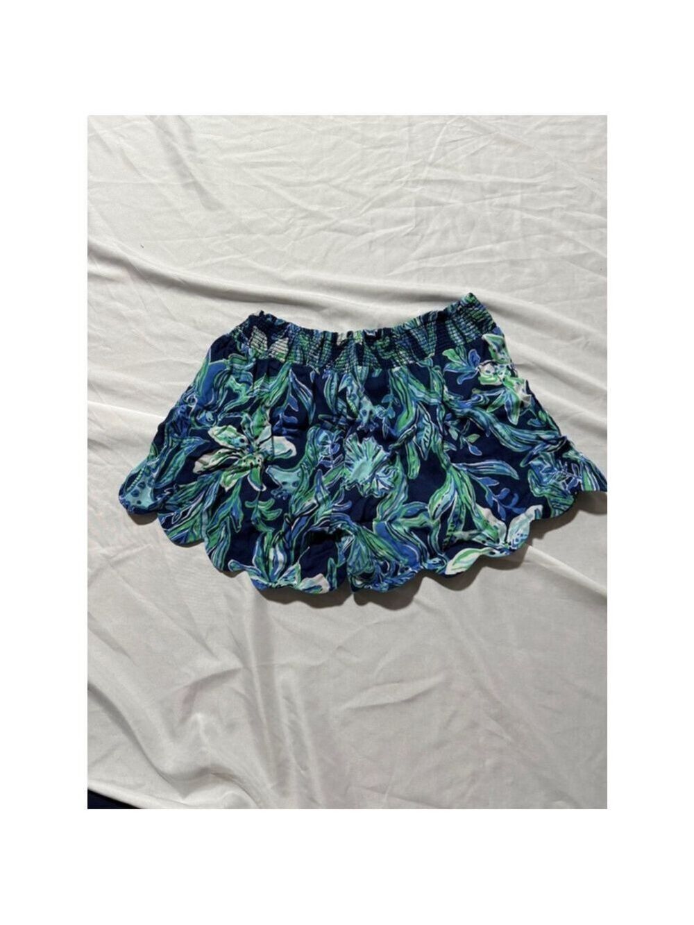 Girls Lilly Pulitzer Shorts XXS Blue Green Floral - Picture 2 of 4